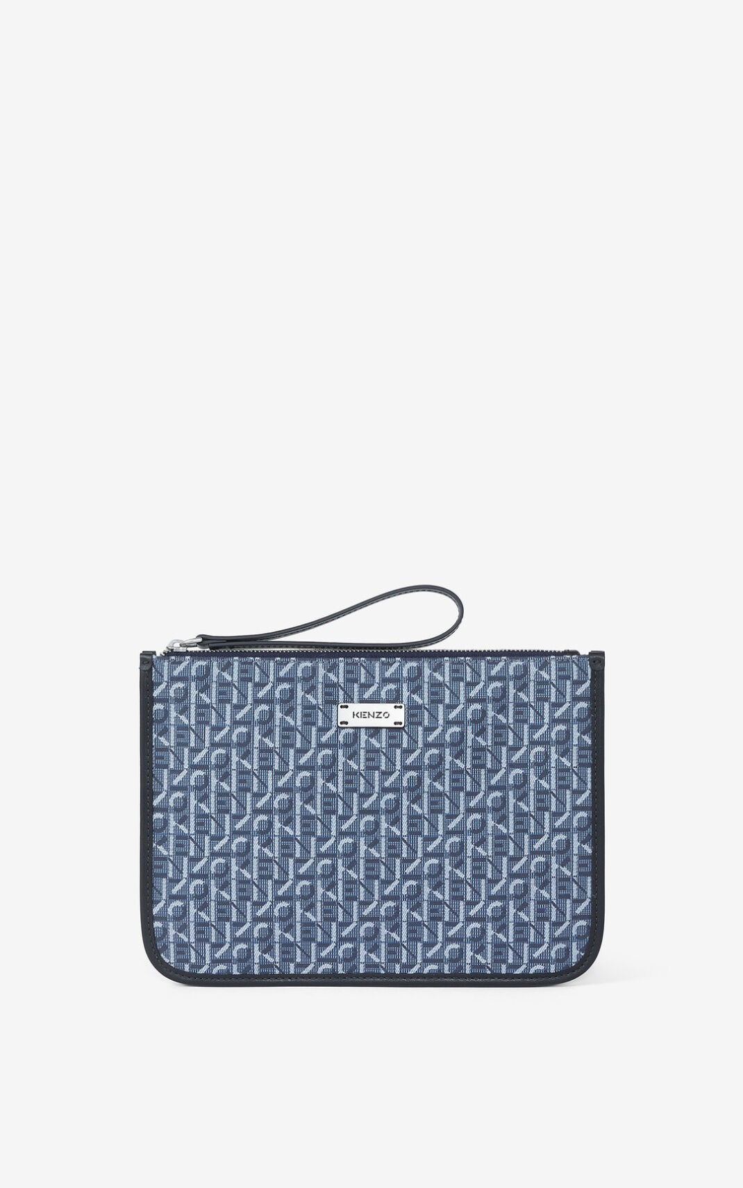 Bolsas Pequenas Kenzo Jacquard Courier Feminino - Azul Marinho Azuis | 937THIWNK